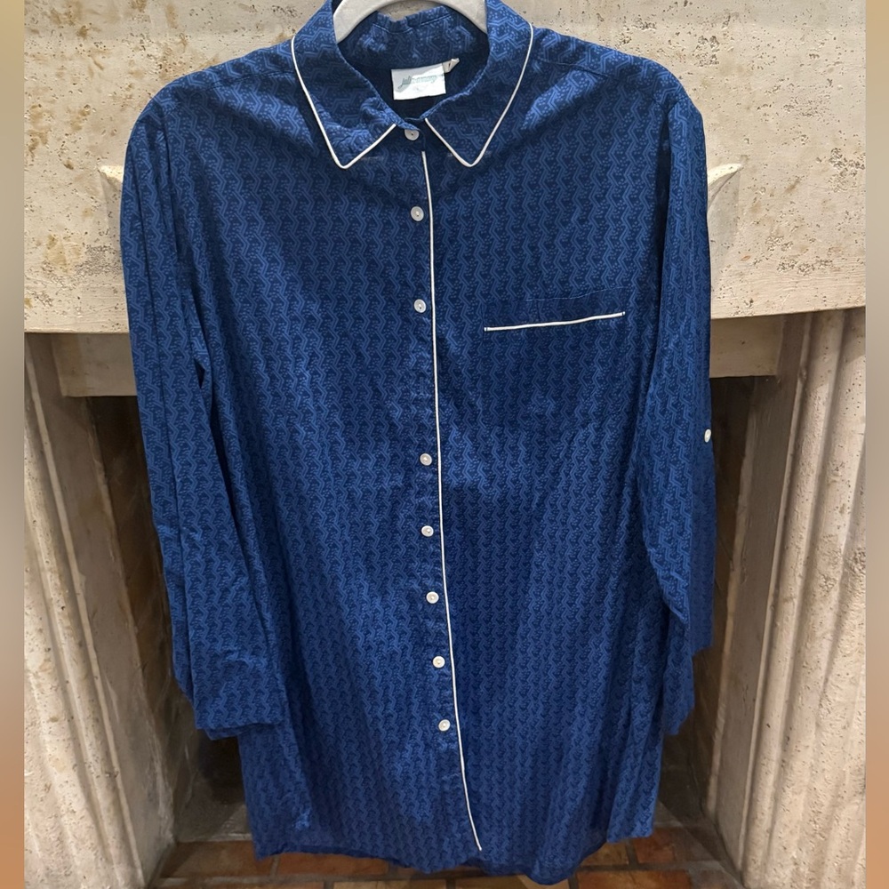 Julia Amory Blue Pareo Set with White Trim - Picture 2 of 8